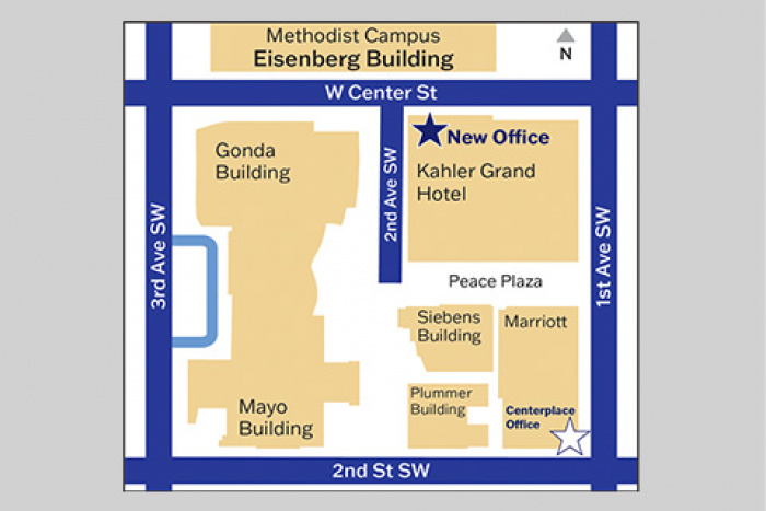 map to new kahler office