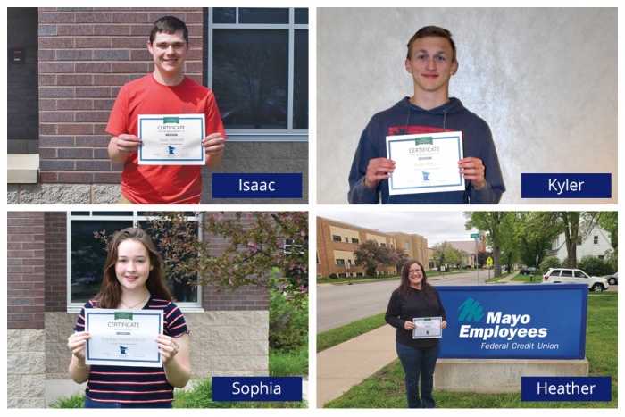 pictures of scholarship winners issac, kyler, sophia and heather