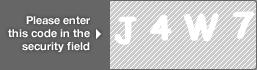 captcha code for visual authentication  letter J number 4 letter W number 7